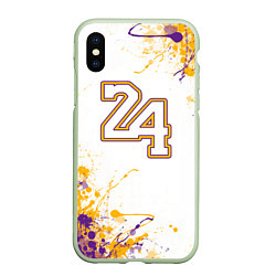 Чехол iPhone XS Max матовый Коби Брайант Lakers 24, цвет: 3D-салатовый