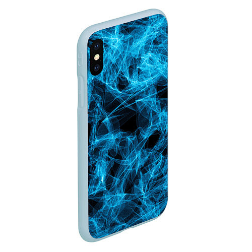 Чехол iPhone XS Max матовый ДЫМЧАТАЯ ПАУТИНКА / 3D-Голубой – фото 2