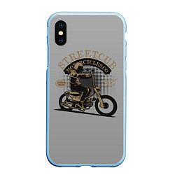 Чехол iPhone XS Max матовый Мото - спорт Moto, цвет: 3D-голубой