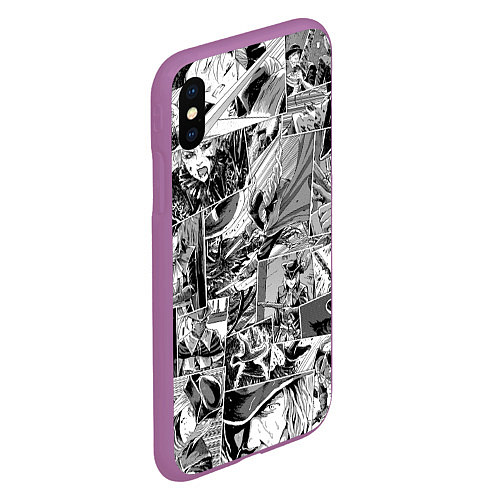 Чехол iPhone XS Max матовый Bloodborne comix / 3D-Фиолетовый – фото 2