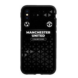 Чехол iPhone XS Max матовый Manchester United Champions Uniform, цвет: 3D-черный