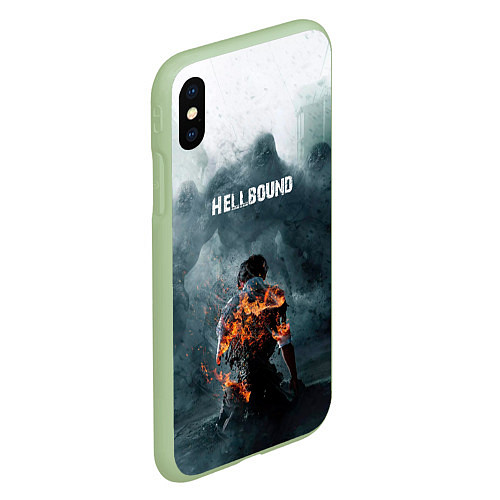 Чехол iPhone XS Max матовый Зов ада - hellbound / 3D-Салатовый – фото 2