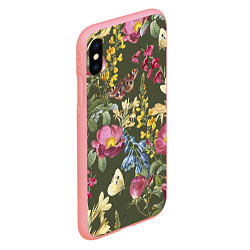Чехол iPhone XS Max матовый Цветы Винтажные, цвет: 3D-баблгам — фото 2