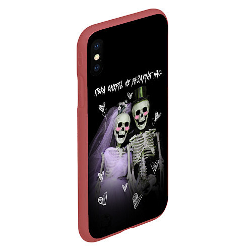 Чехол iPhone XS Max матовый Пока смерть не разлучит / 3D-Красный – фото 2