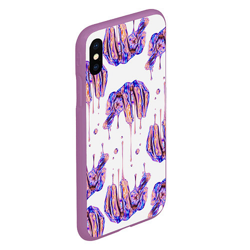 Чехол iPhone XS Max матовый Liquid hands / 3D-Фиолетовый – фото 2