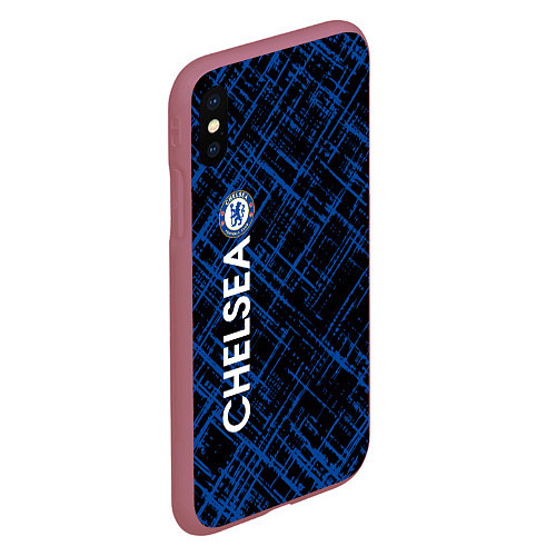 Чехол iPhone XS Max матовый Челси footbal club / 3D-Малиновый – фото 2