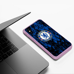 Чехол iPhone XS Max матовый CHELSEA F ЧЕЛСИ LOGO, цвет: 3D-сиреневый — фото 2