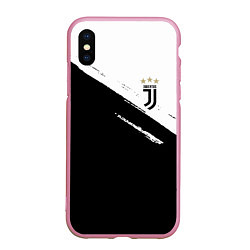 Чехол iPhone XS Max матовый Juventus маленькое лого, цвет: 3D-розовый