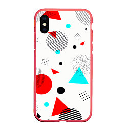 Чехол iPhone XS Max матовый GEOMETRIC FIGURED INTERLACING