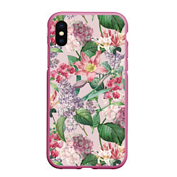 Чехол iPhone XS Max матовый Цветы Розовые Лилии и Сирень