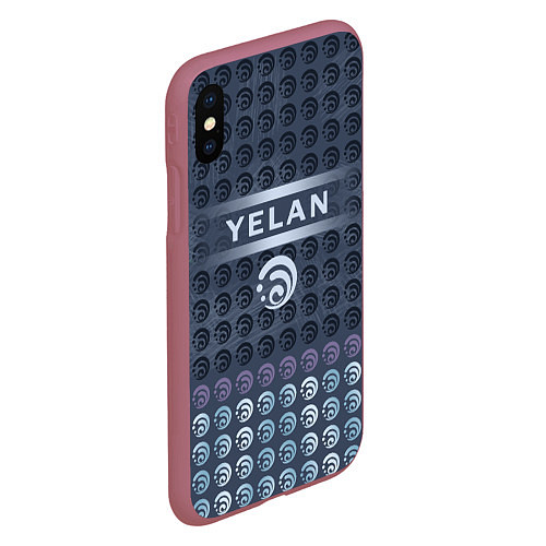 Чехол iPhone XS Max матовый Е Лань Yelan Elements Genshin Impact / 3D-Малиновый – фото 2