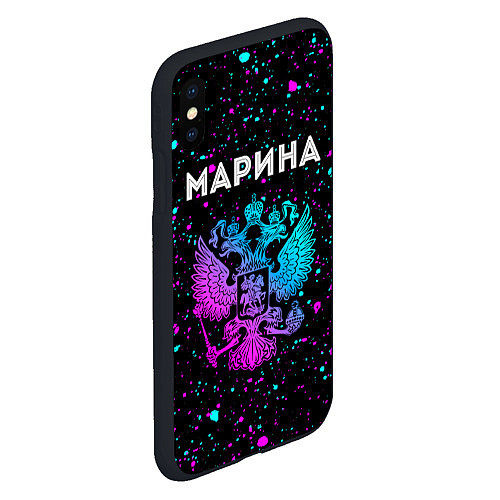 Чехол iPhone XS Max матовый Марина Россия / 3D-Черный – фото 2