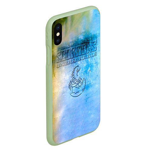 Чехол iPhone XS Max матовый Unbreakable - Scorpions / 3D-Салатовый – фото 2