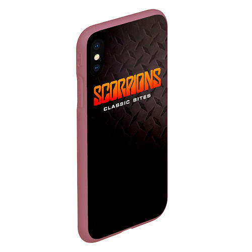 Чехол iPhone XS Max матовый Classic Bites - Scorpions / 3D-Малиновый – фото 2