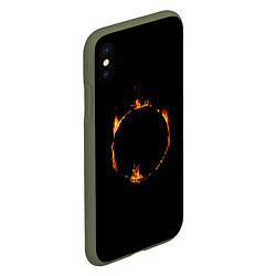 Чехол iPhone XS Max матовый Знак тьмы из Dark Souls, цвет: 3D-темно-зеленый — фото 2
