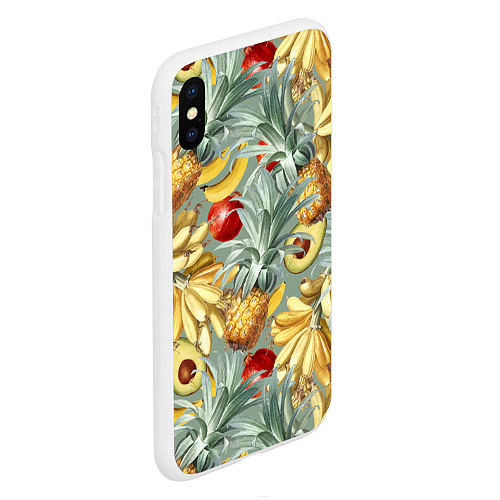 Чехол iPhone XS Max матовый Экзотические Фрукты Лета / 3D-Белый – фото 2