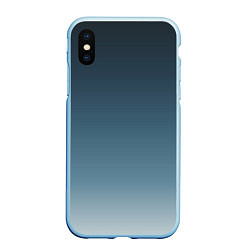 Чехол iPhone XS Max матовый GRADIENT shades of blue, цвет: 3D-голубой