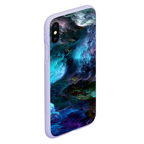 Чехол iPhone XS Max матовый Неоновые облака neon clouds / 3D-Светло-сиреневый – фото 2