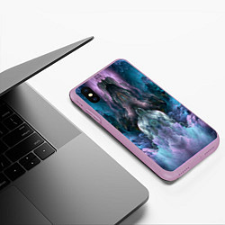 Чехол iPhone XS Max матовый Облака неонового цвета Neon colored clouds, цвет: 3D-сиреневый — фото 2