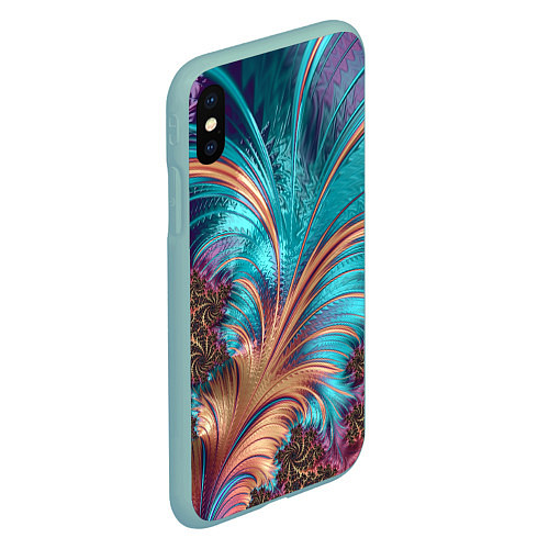 Чехол iPhone XS Max матовый Floral composition Цветочная композиция / 3D-Мятный – фото 2