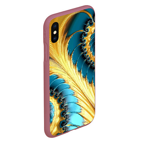 Чехол iPhone XS Max матовый Двойная авангардная спираль Double avant-garde spi / 3D-Малиновый – фото 2