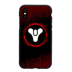 Чехол iPhone XS Max матовый Символ Destiny и краска вокруг на темном фоне, цвет: 3D-черный