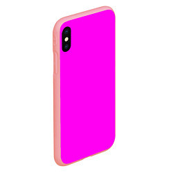 Чехол iPhone XS Max матовый Однотонный розовый неоновый Пион, цвет: 3D-баблгам — фото 2