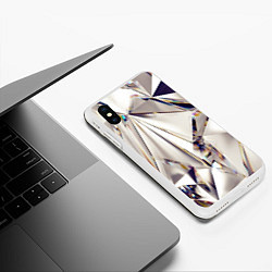 Чехол iPhone XS Max матовый 3D бриллианты, цвет: 3D-белый — фото 2