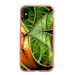 Чехол iPhone XS Max матовый Растительный абстрактный фрактальный паттерн Veget, цвет: 3D-баблгам
