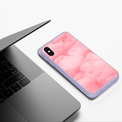 Чехол iPhone XS Max матовый Розовые небеса, цвет: 3D-светло-сиреневый — фото 2