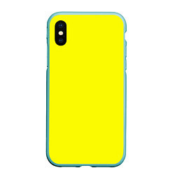 Чехол iPhone XS Max матовый Однотонный неоновый лимонный желтый тон