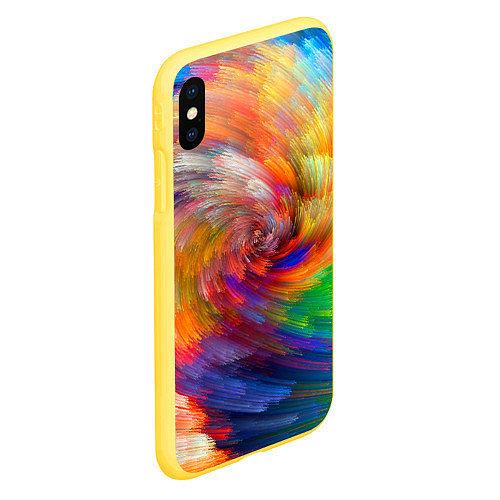 Чехол iPhone XS Max матовый MULTICOLORED SWIRLS / 3D-Желтый – фото 2