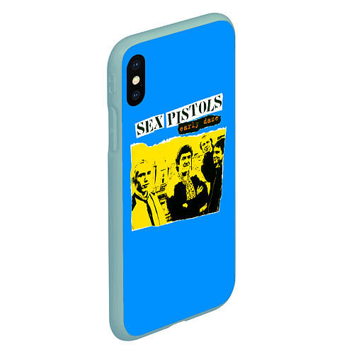 Чехол iPhone XS Max матовый Sex Pistols early daze / 3D-Мятный – фото 2