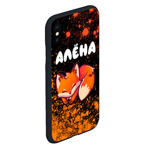 Чехол iPhone XS Max матовый Алёна ЛИСИЧКА Арт / 3D-Черный – фото 2