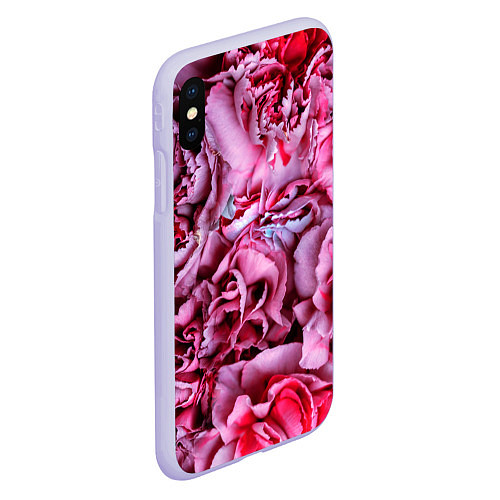 Чехол iPhone XS Max матовый Гвоздики / 3D-Светло-сиреневый – фото 2