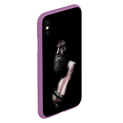 Чехол iPhone XS Max матовый Кратос Kratos / 3D-Фиолетовый – фото 2