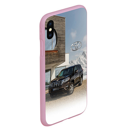 Чехол iPhone XS Max матовый Тoyota Land Cruiser Prado у горного коттеджа Mount / 3D-Розовый – фото 2