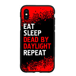 Чехол iPhone XS Max матовый Eat Sleep Dead by Daylight Repeat Арт, цвет: 3D-черный