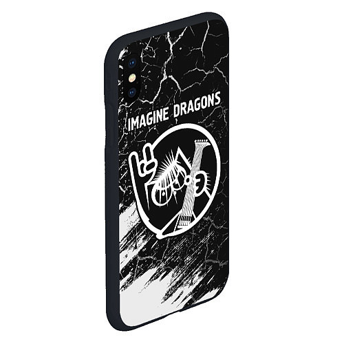 Чехол iPhone XS Max матовый Imagine Dragons - КОТ - Краски / 3D-Черный – фото 2