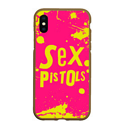 Чехол iPhone XS Max матовый Sex Pistols Yellow Logo