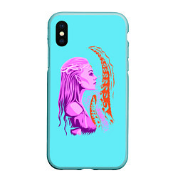 Чехол iPhone XS Max матовый GIRL AND OCTOPUS TENTACLES, цвет: 3D-мятный