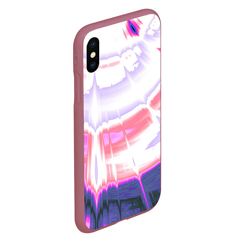 Чехол iPhone XS Max матовый Тай-дай Абстракция Tie-Dye / 3D-Малиновый – фото 2