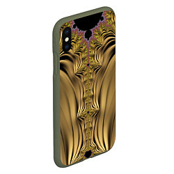 Чехол iPhone XS Max матовый Песчаный охотник Фрактал Абстракция, цвет: 3D-темно-зеленый — фото 2