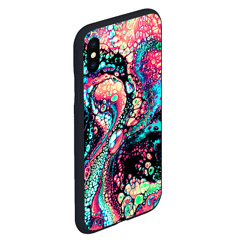 Чехол iPhone XS Max матовый Acid Wave / 3D-Черный – фото 2