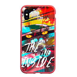 Чехол iPhone XS Max матовый The Evil Inside, цвет: 3D-красный