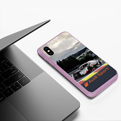 Чехол iPhone XS Max матовый Audi Sport Racing team Ауди Спорт Гоночная команда, цвет: 3D-сиреневый — фото 2