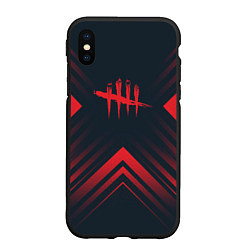 Чехол iPhone XS Max матовый Красный Символ Dead by Daylight на темном фоне со, цвет: 3D-черный