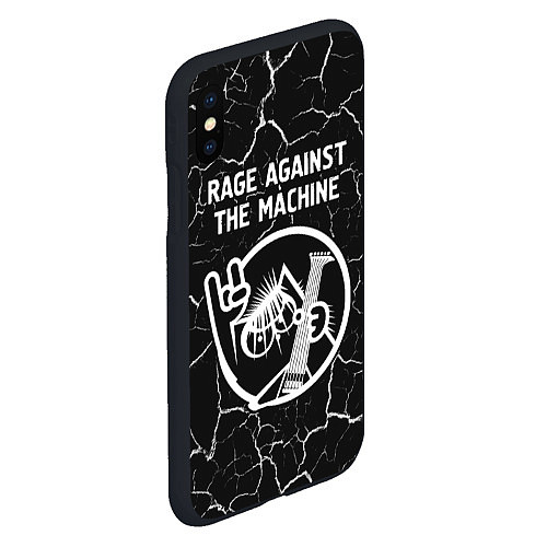 Чехол iPhone XS Max матовый Rage Against The Machine КОТ Трещины / 3D-Черный – фото 2