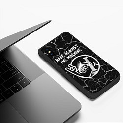 Чехол iPhone XS Max матовый Rage Against The Machine КОТ Трещины, цвет: 3D-черный — фото 2