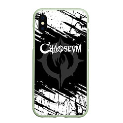 Чехол iPhone XS Max матовый Chaoseum Logo Grunge, цвет: 3D-салатовый